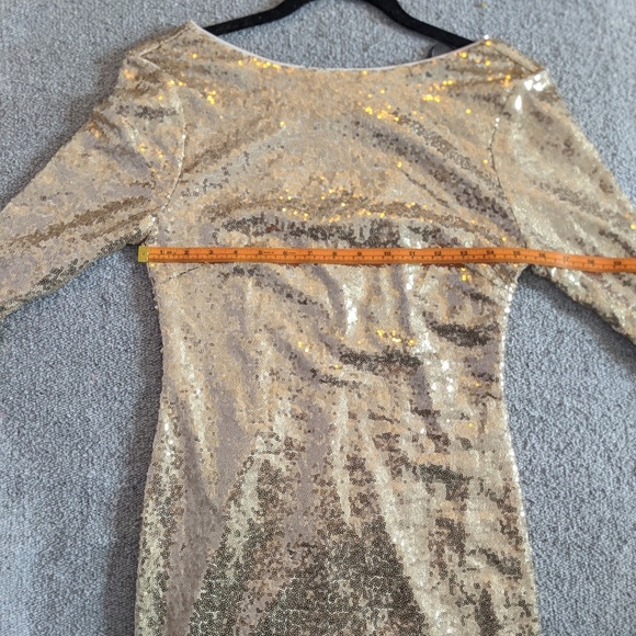 Lulu's gold shimmer sequin mini dress | Size medium (fits small!) โจ - Picture 11 of 16